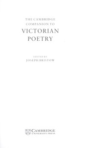 Cover of: The Cambridge companion to Victorian poetry