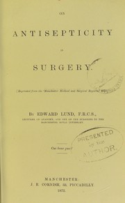 Cover of: On antisepticity in surgery