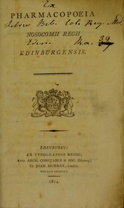 Cover of: Pharmacopoeia Nosocomii Regii Edinburgensis by Royal Medical Society of Edinburgh