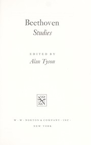 Cover of: Beethoven studies. | Alan Tyson
