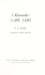 Cover of: I remember Cape Cod | Edward C. Janes