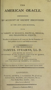 Cover of: The American Oracle. by Stearns, Samuel, Stearns, Samuel