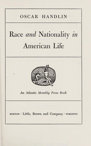 Cover of: Race and nationality in American life.