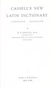 Cover of: Cassells New Latin Dictionary by D. P. Simpson