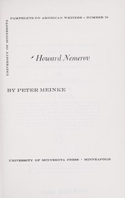Cover of: Howard Nemerov. by Peter Meinke
