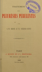 Cover of: Traitement des pleur©♭sies purulentes