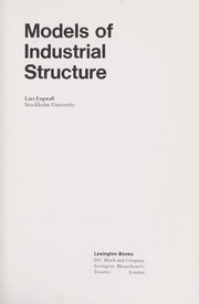 Cover of: Models of industrial structure.