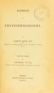 Cover of: Elements of physiophilosophy