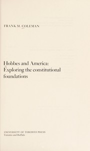 Cover of: Hobbes and America: exploring the constitutional foundation