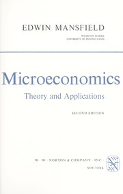Cover of: Microeconomics by Edwin Mansfield