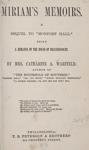 Cover of: Miriam's memoirs. by Catherine A. Warfield