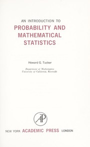 Cover of: An introduction to probability and mathematical statistics.