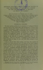 Cover of: Arterial ligation, with lymphatic block, in the treatment of advanced cancer of the pelvic organs by William Seaman Bainbridge