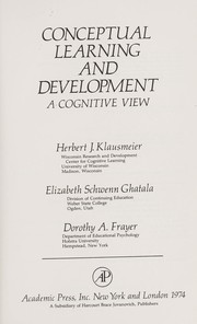 Cover of: Conceptual learning and development: a cognitive view