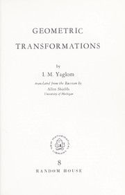 Cover of: Geometric transformations. by I. M. I͡Aglom