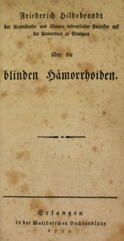 Cover of: ©ber die blinden H©Þmorrhoiden by Georg Friedrich Hildebrandt