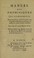 Cover of: Manuel des phthisiques (ou pulmoniques); dans lequel on a fix©♭ le choix des moyens, tant pr©♭servatifs que curatifs, de cette cruelle maladie