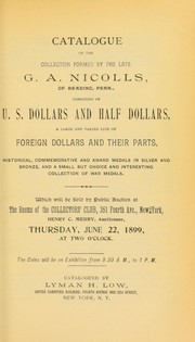 Cover of: Catalogue of the collection formed by the late G. A. Nicolls ...
