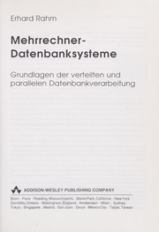 Cover of: Mehrrechner-Datenbanksysteme: Grundlagen der verteilten und parallelen Datenbankverarbeitung