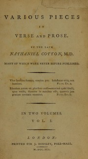 Cover of: Various pieces in verse and prose ...: many of which were never before published