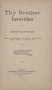 Cover of: Thy brother Leonidas | Sarah Wilder Pratt