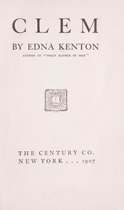 Cover of: Clem by Edna Kenton