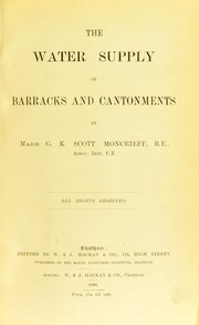 Cover of: The water supply of barracks and cantonments