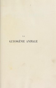 Cover of: La glycog©♭nie animale