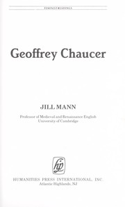 Cover of: Geoffrey Chaucer by Jill Mann