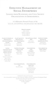 Cover of: Effective management of social enterprises: lessons from businesses and civil society organizations in Iberoamerica