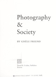 Cover of: Photography & society by Gisèle Freund