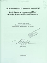 California Coastal National Monument draft resource management plan, draft environmental impact statement by United States. Bureau of Land Management. California State Office
