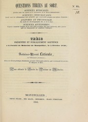 Th©·se pr©♭sent©♭e et publiquement soutenue ©  la Facult©♭ de m©♭decine de Montpellier, le 5 f©♭vrier 1840 by Antoine Henri Latieule