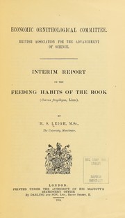 Interim report on the feeding habits of the rook, (Corvus frugilegus, Linn.) by H. S. Leigh