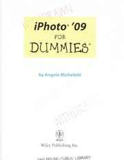 Cover of: iPhoto '09 for dummies by Angelo Micheletti