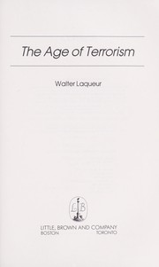 Cover of: The age of terrorism by Walter Laqueur