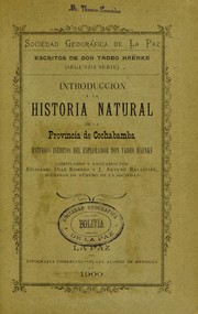 Introduccion ©  la historia natural de la Provincia de Cochabamba by Thadd©Þus Haenke