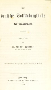 Cover of: Der deutsche Volksaberglaube der Gegenwart