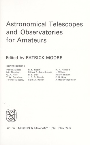 Astronomical telescopes and observatories for amateurs by Patrick Moore