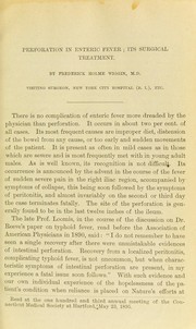 Cover of: Perforation in enteric fever by Frederick Holme Wiggin