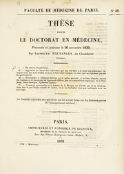 Cover of: Th©·se pour le doctorat en m©♭decine: pr©♭sent©♭e et soutenue le 26 novembre 1839