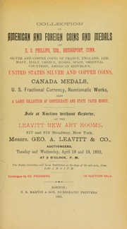 Collection of American and foreign coins and medals of E. S. Phillips ... by Frossard, Edward