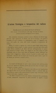 L'azione fisiologica e terapeutica del radium by Giovan Battista Fiocco