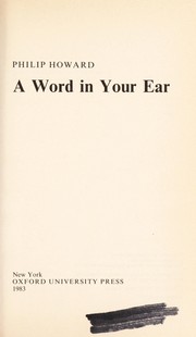 Cover of: A word in your ear by Howard, Philip