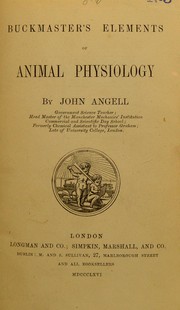 Cover of: Buckmaster's Elements of animal physiology