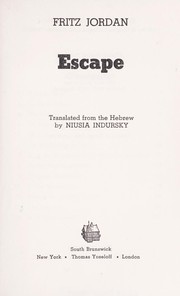 Cover of: Escape by Fritz Jordan