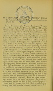 Cover of: The gustatory organs of Procyon lotor by Frederick Tuckerman