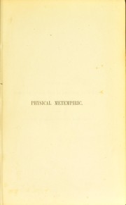 Cover of: Physical metempiric