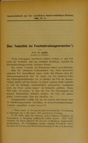 ©ber Todesf©Þlle bei Fruchtabtreibungversuchen by Theodor Lochte