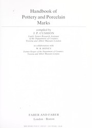 Cover of: Handbook of pottery and porcelain marks